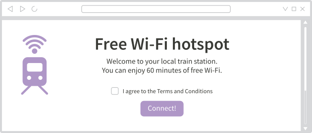 Wi-Fi de la gare. Cliquez ici pour 60 minutes de Wi-Fi gratuit